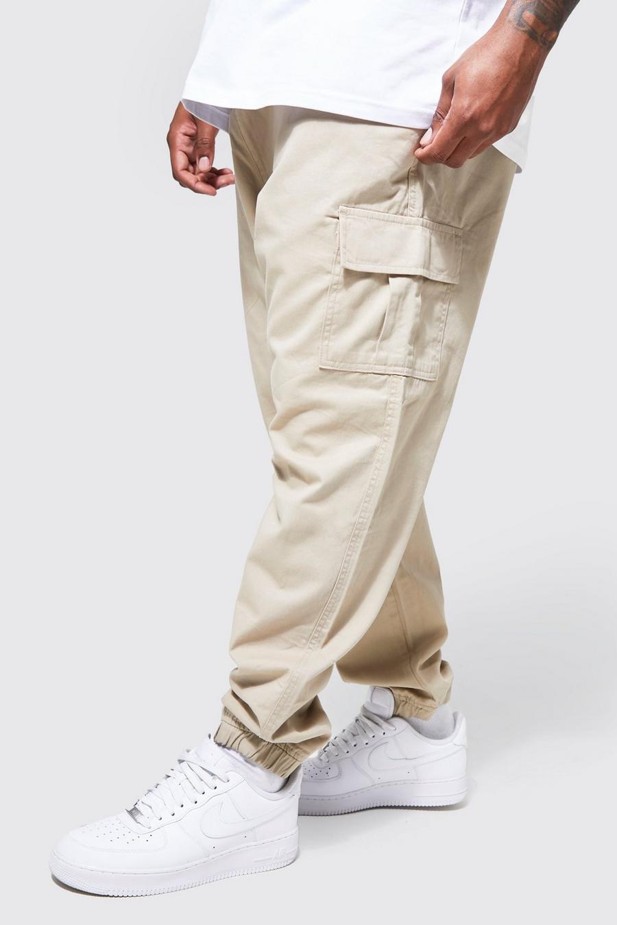 Grande taille - Pantalon cargo coupe slim, Stone beige image number 1