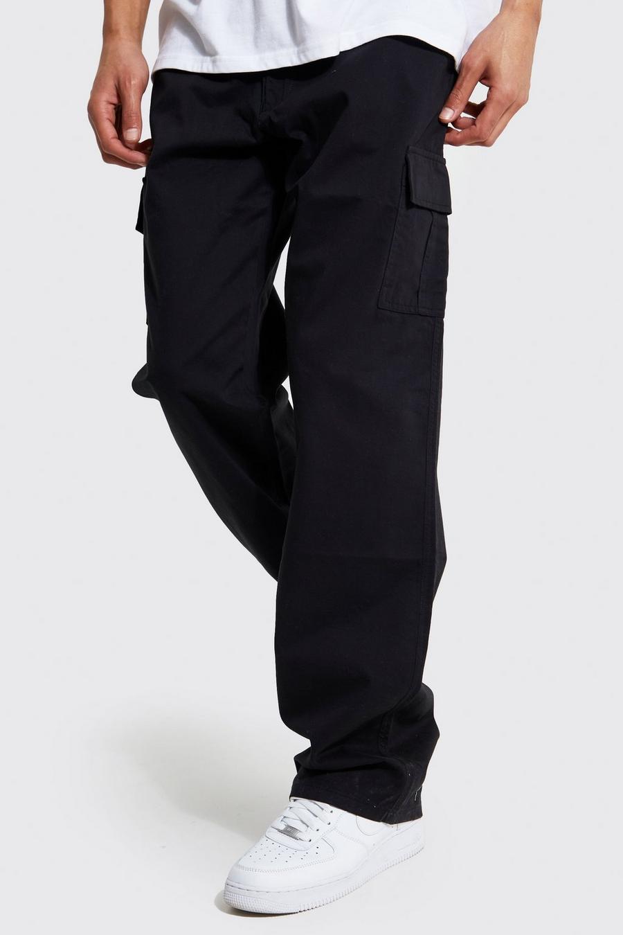 Black Tall Relaxed Fit Cargo Trousers