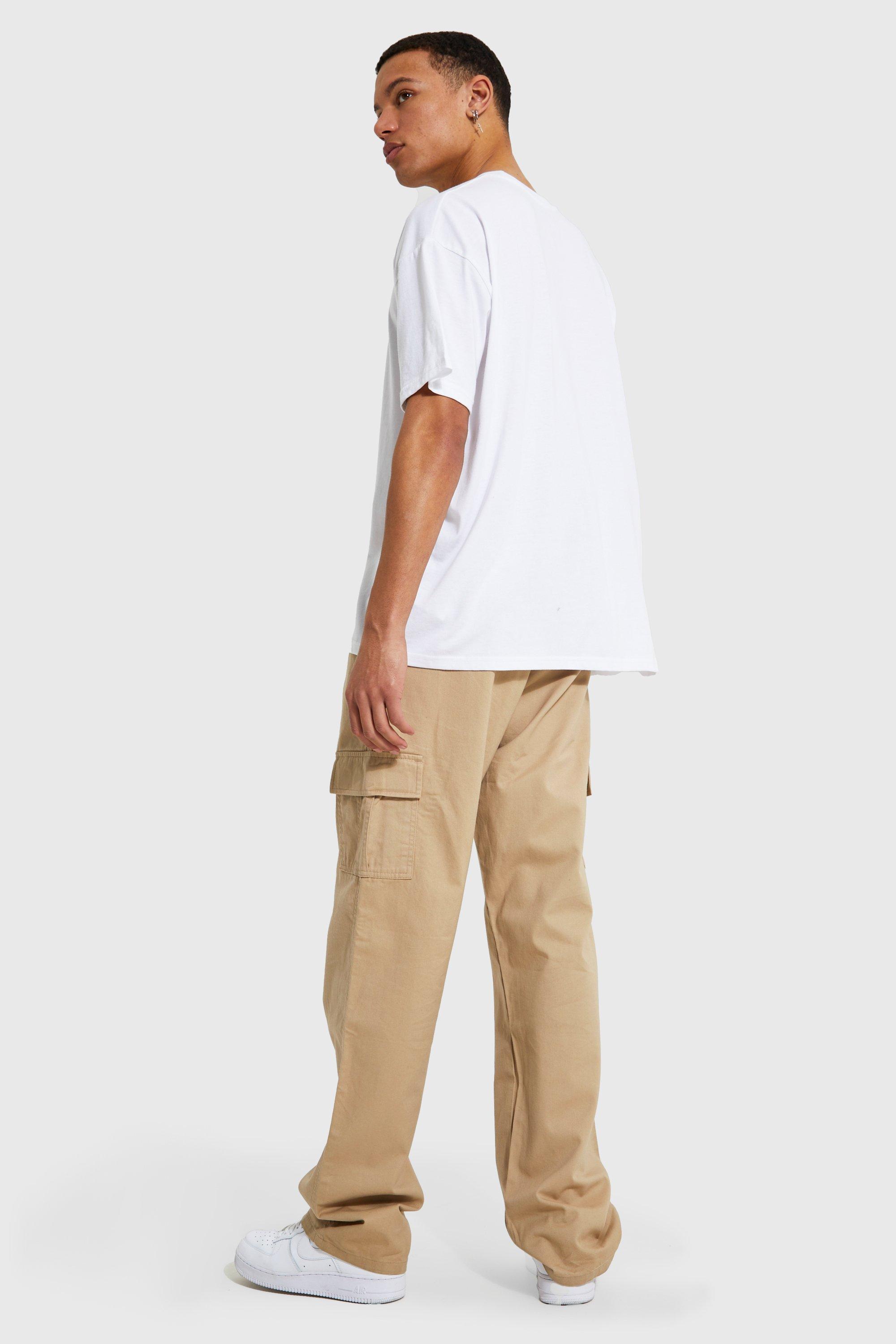 RELAXED FIT CARGO PANTS - Stone