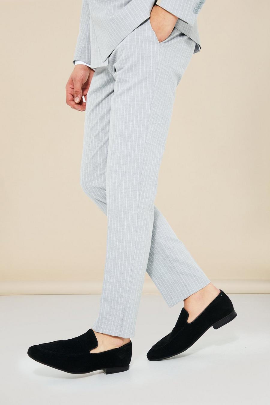 Pantaloni completo Slim Fit a righe verticali, Light grey image number 1