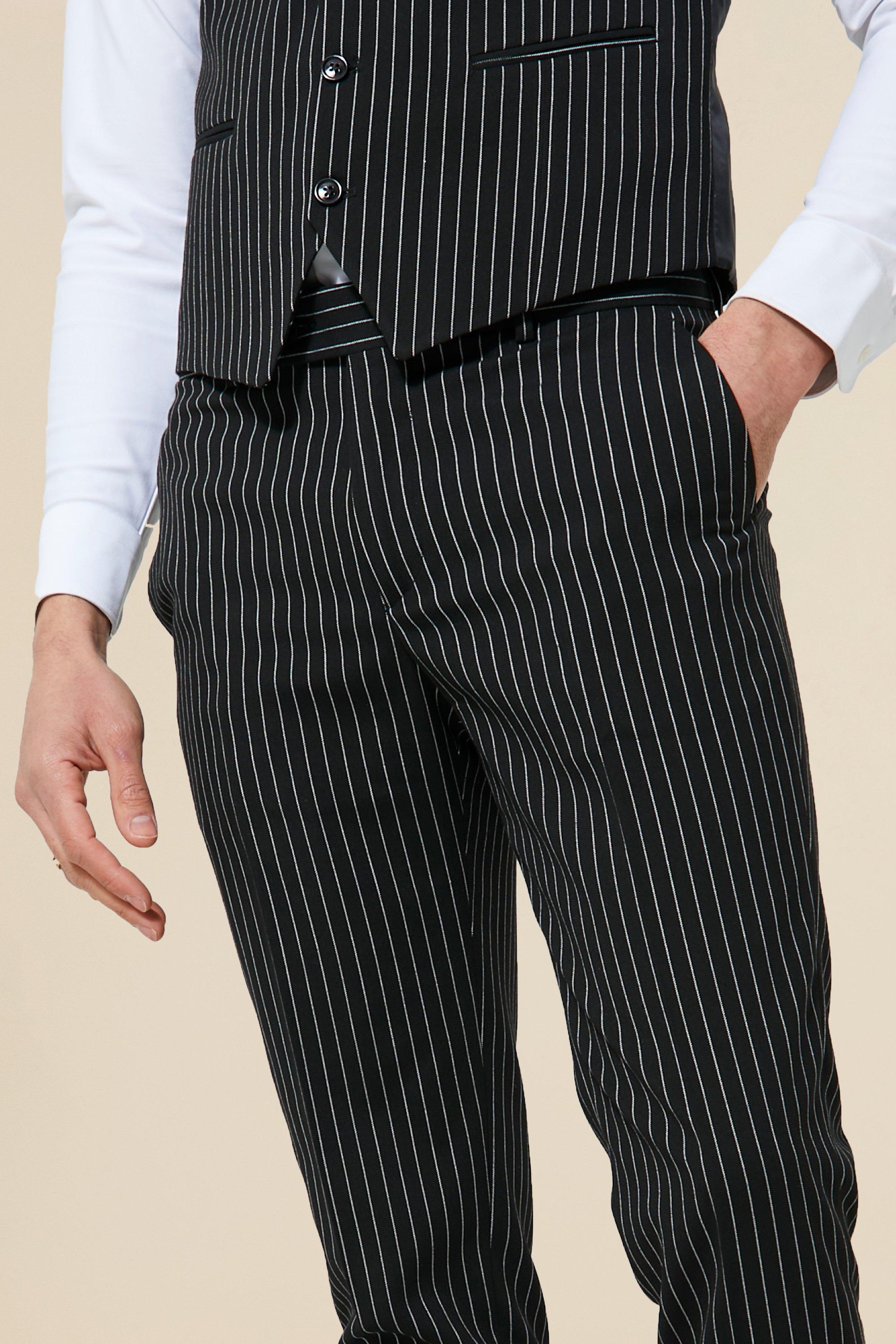 Skinny pinstripe clearance trousers