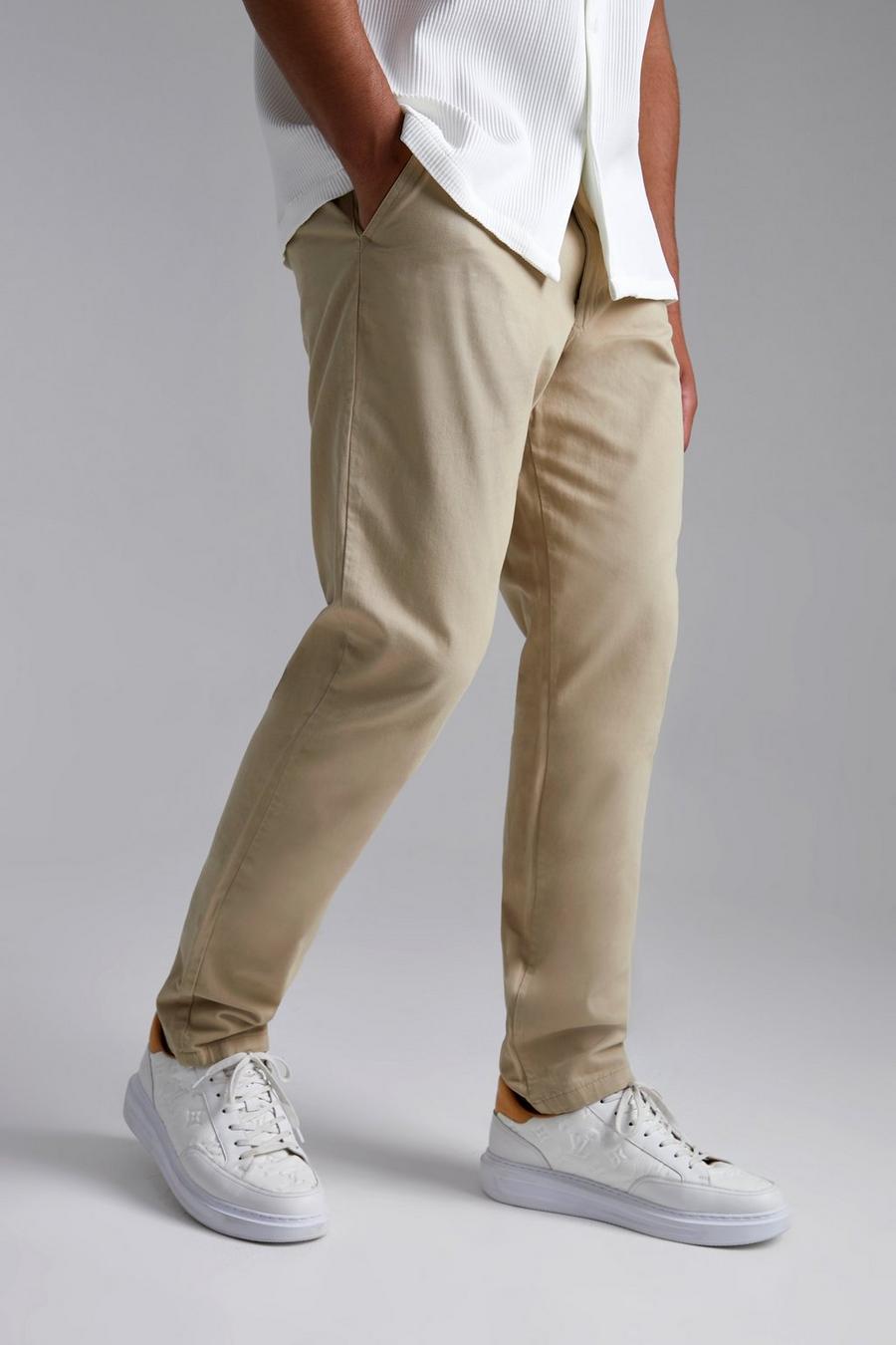 Stone Tall Slim Fit Chino Trousers image number 1