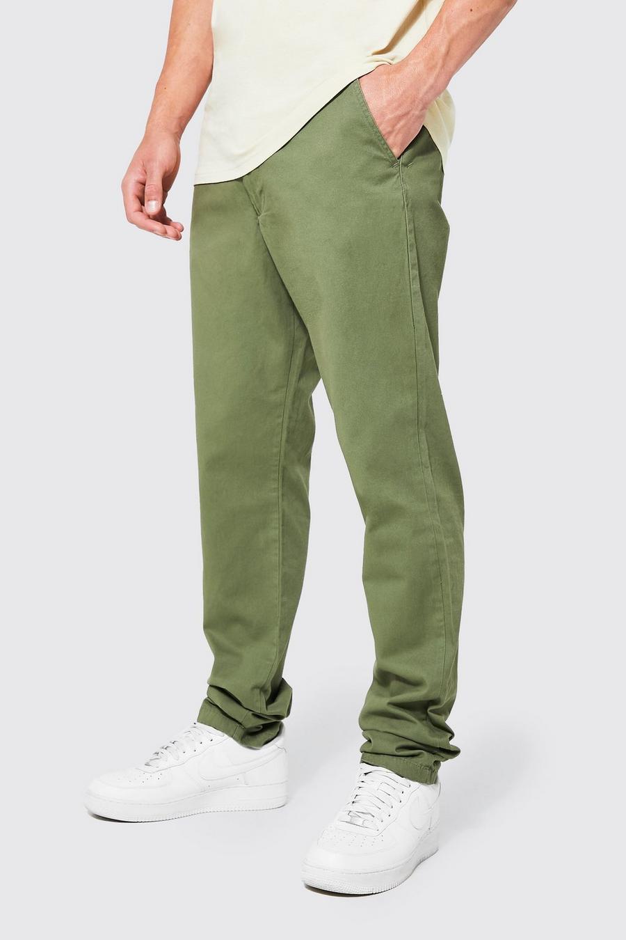 Khaki Tall Slim Fit Chino Trousers image number 1