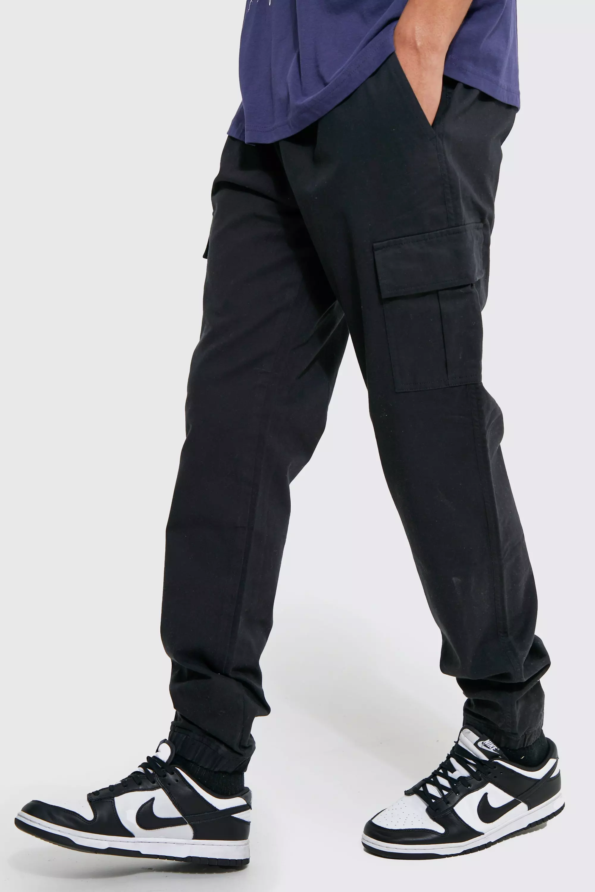 Mens black deals cargo trousers