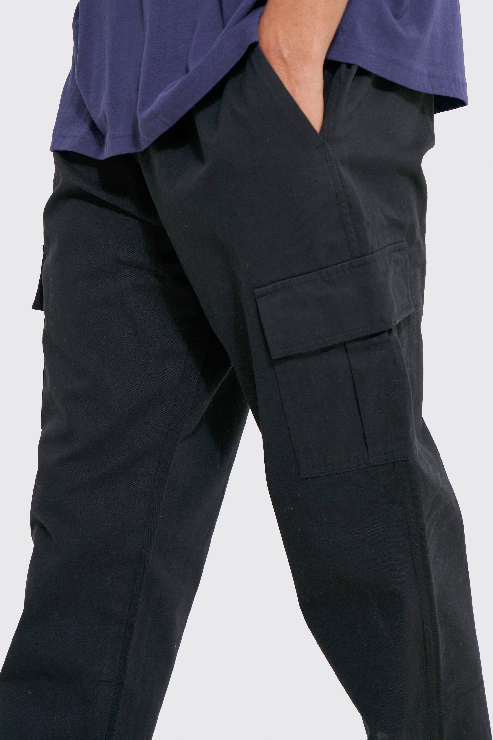 Slim Fit Cargo trousers, Black