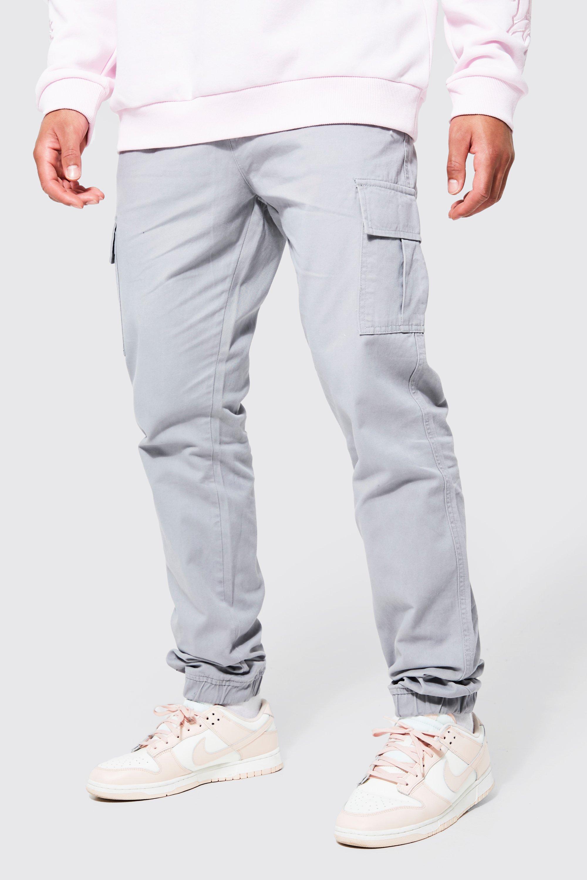 grey cargo pants slim