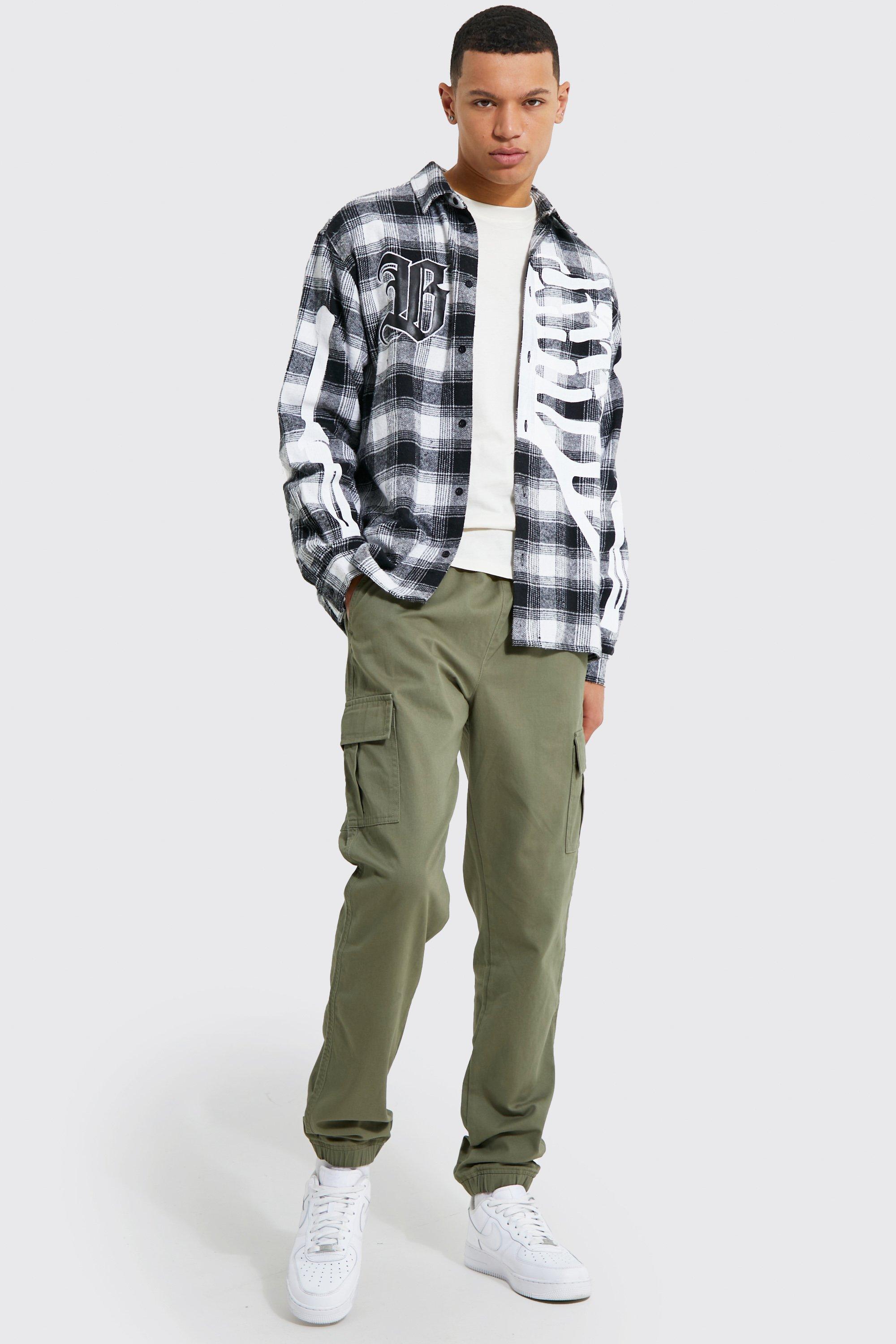 ASOS DESIGN slim fit cargo pants in washed khaki