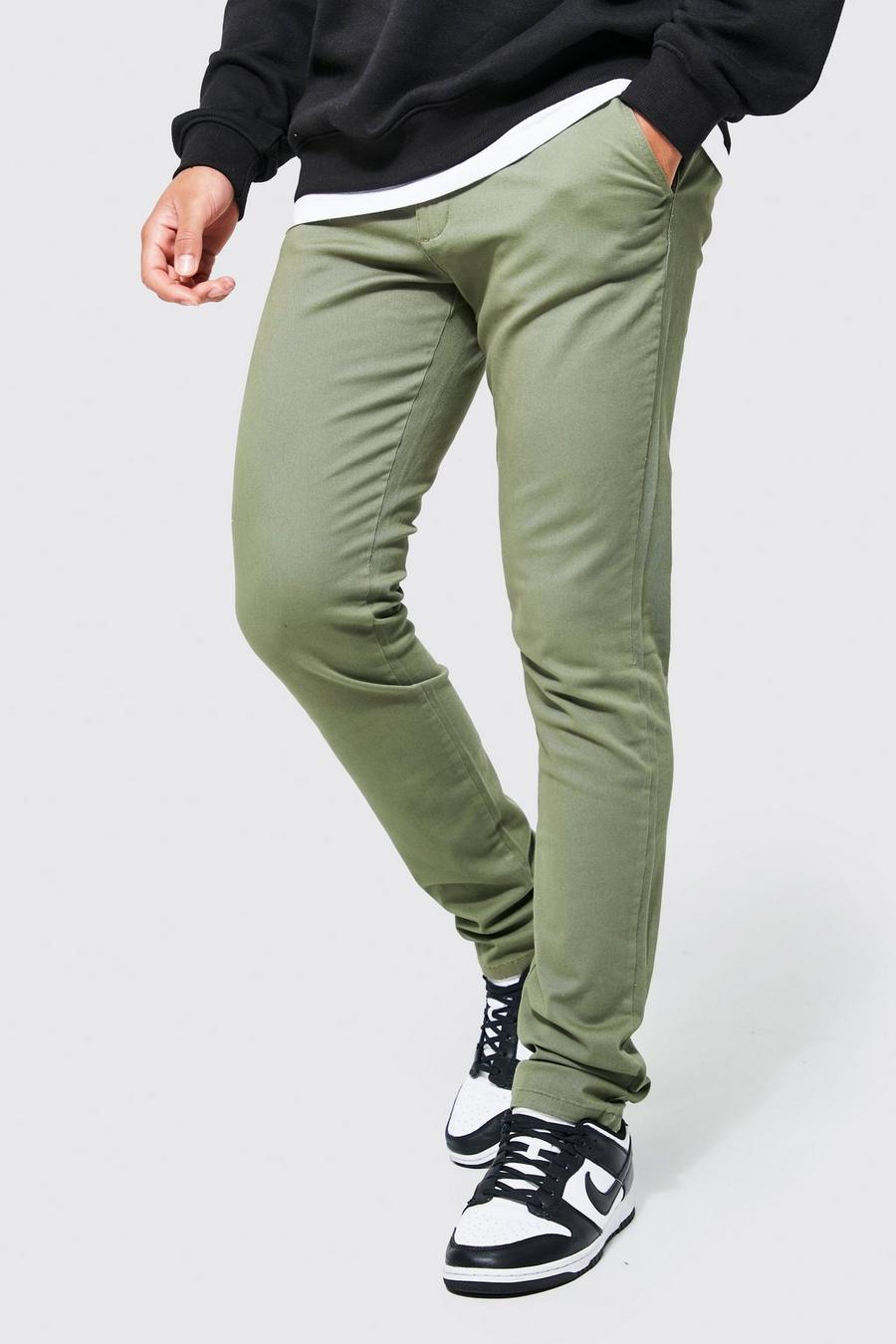 Khaki Tall Chinos i skinny fit image number 1