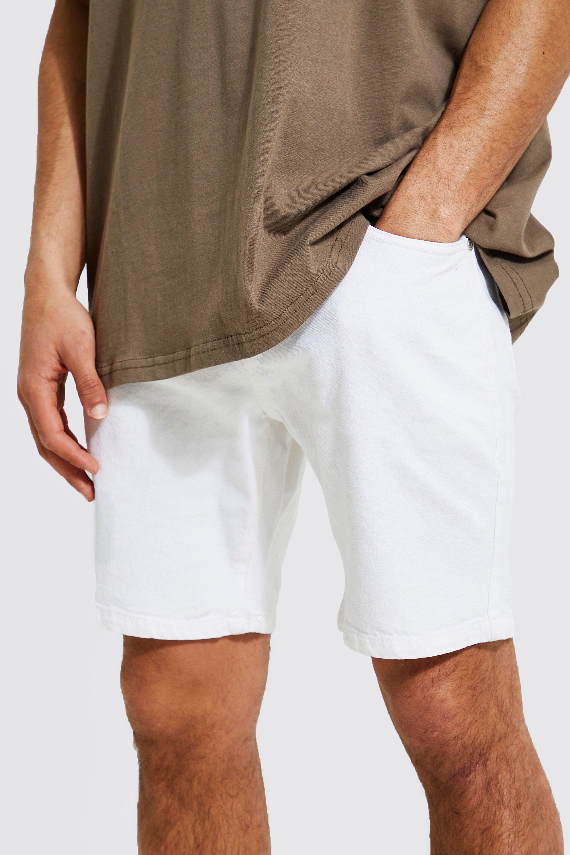 boohoo man white shorts