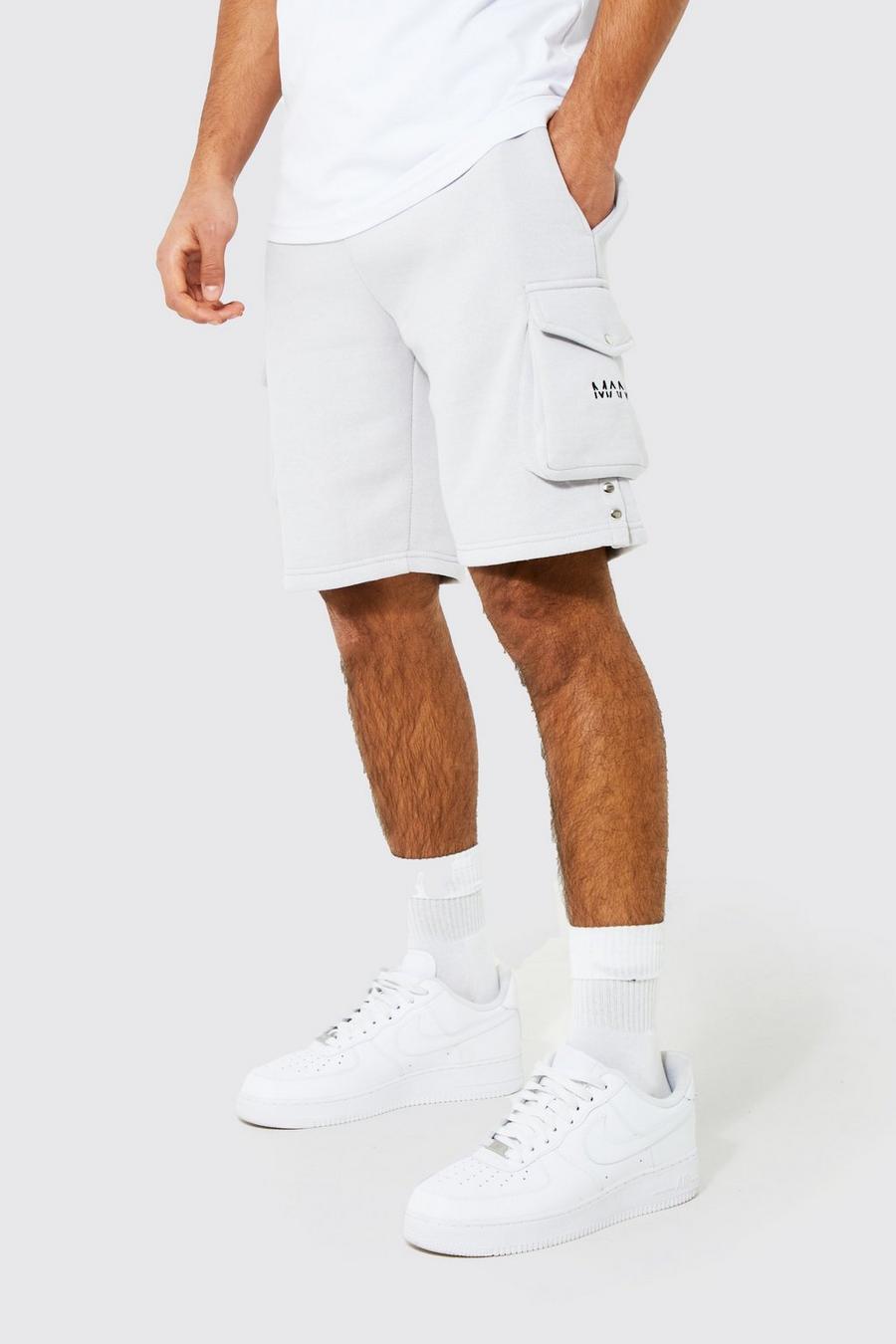 Stone beis Loose Fit Cargo Jersey Shorts