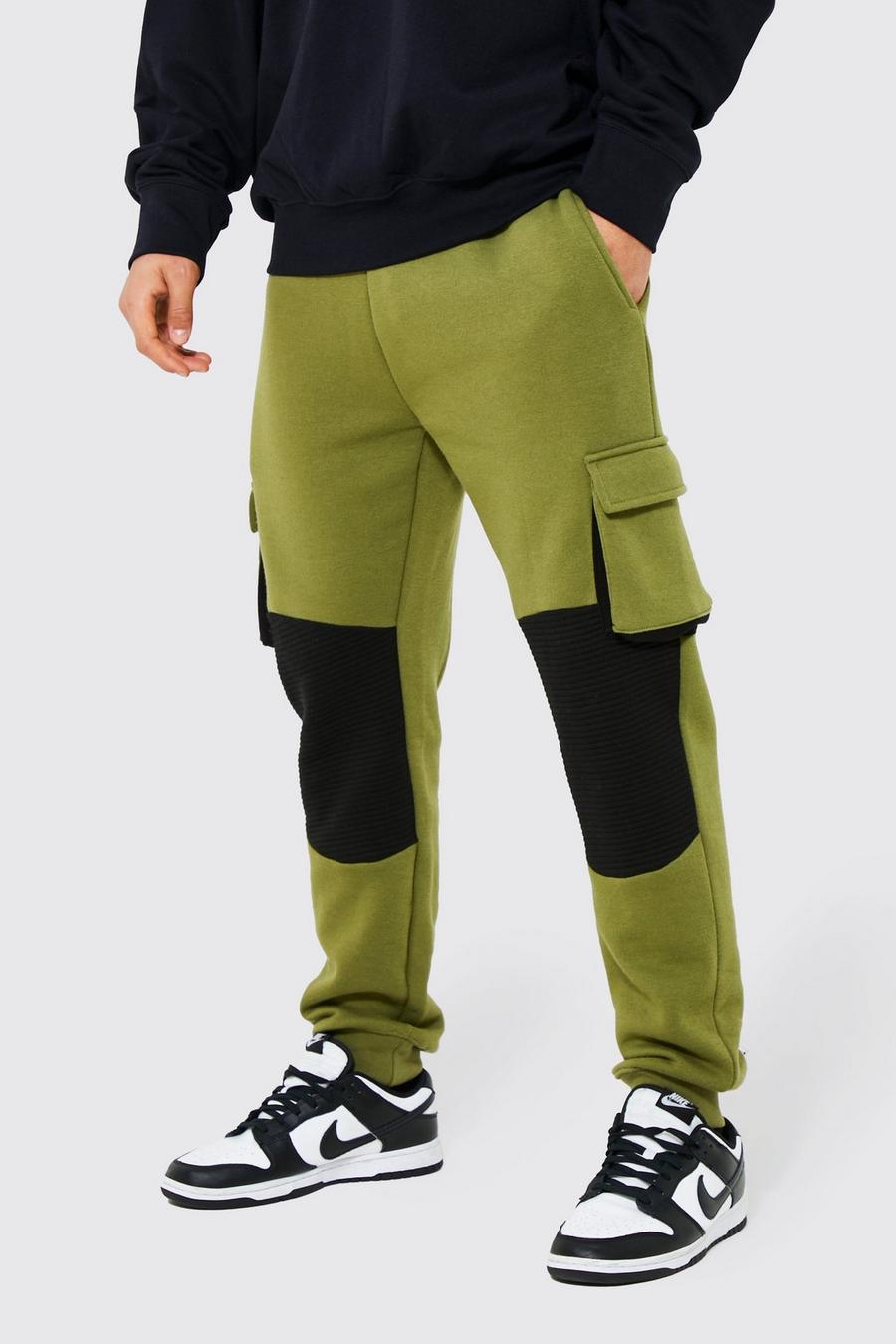 Pantalón deportivo cargo motero ajustado, Khaki caqui