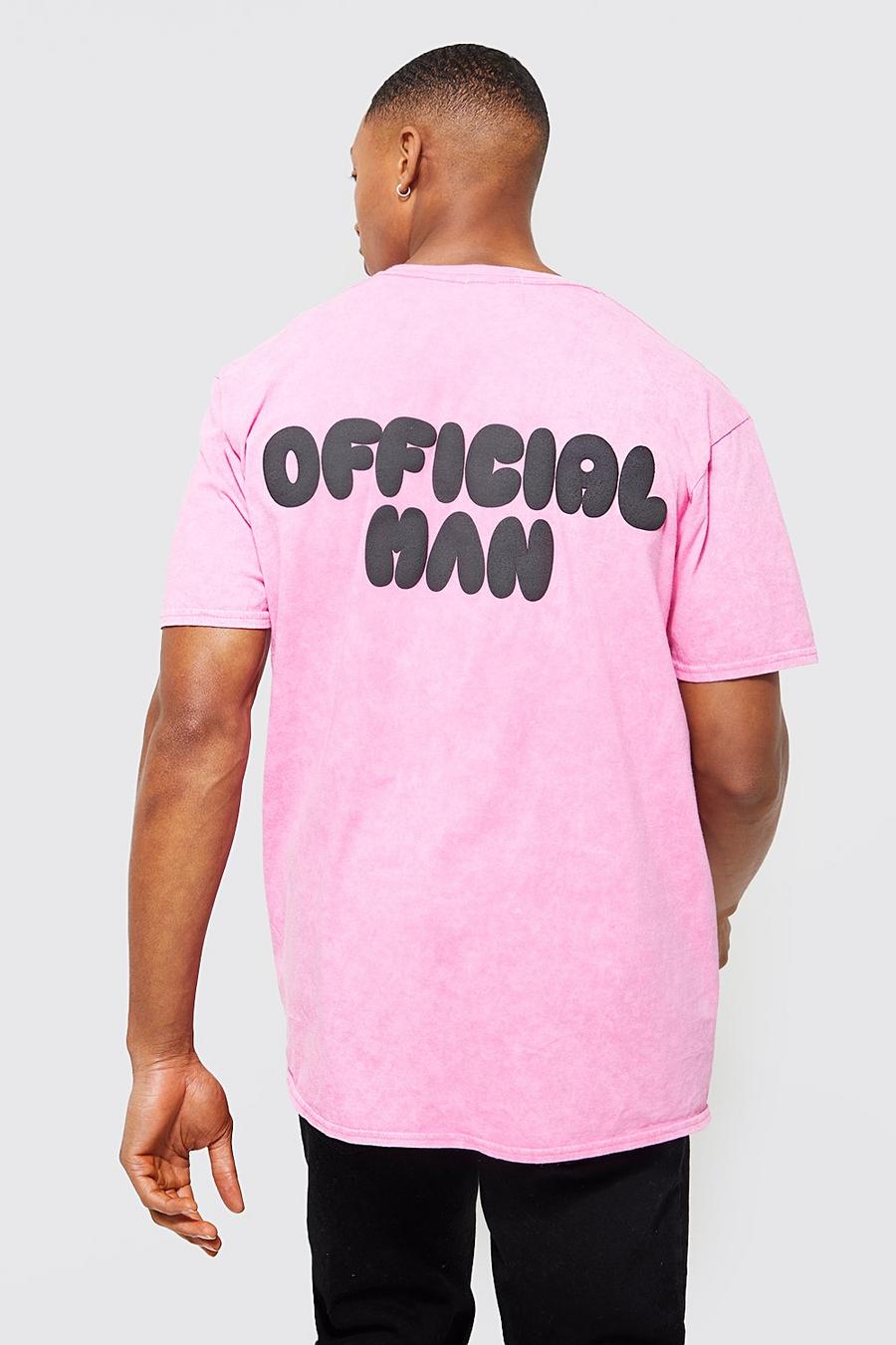 Official Man Batik-T-Shirt in Übergröße, Rosa image number 1