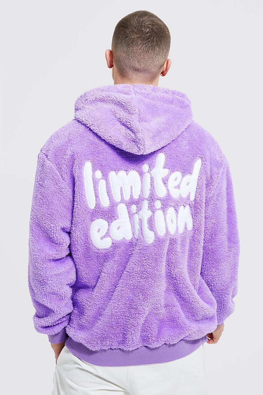Purple Oversized Limited Edition Borg Hoodie image number 1