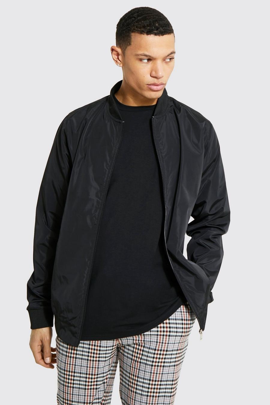 Giacca Bomber Smart Tall in nylon, Black image number 1