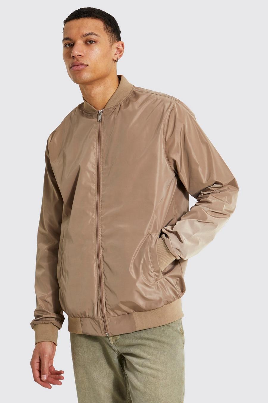 Giacca Bomber Smart Tall in nylon, Stone beige image number 1