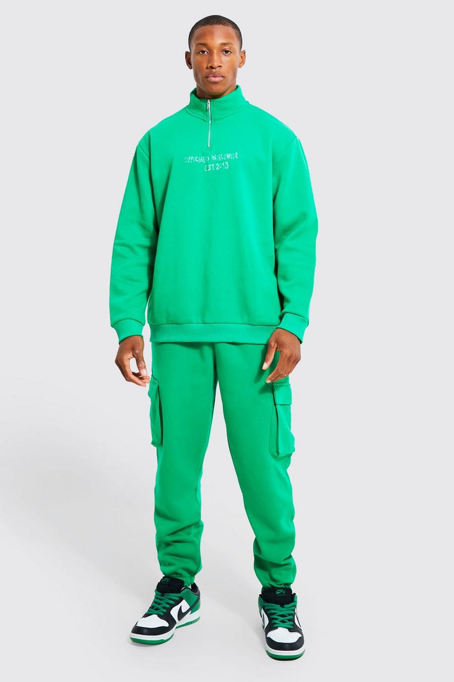 Green Ofcl Worldwide Embroidered Cargo Tracksuit image number 1