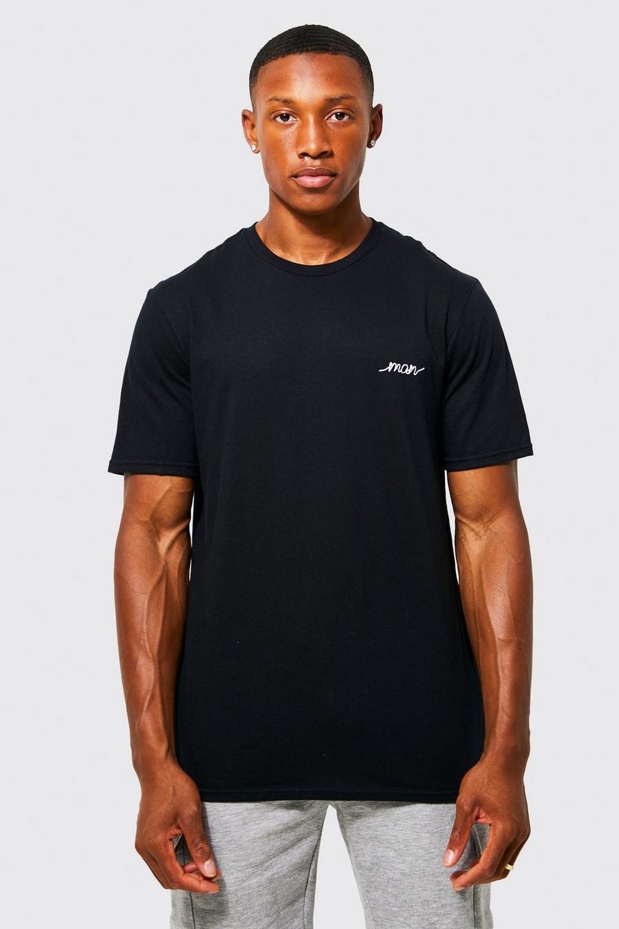 T-shirt brodé - MAN, Black image number 1