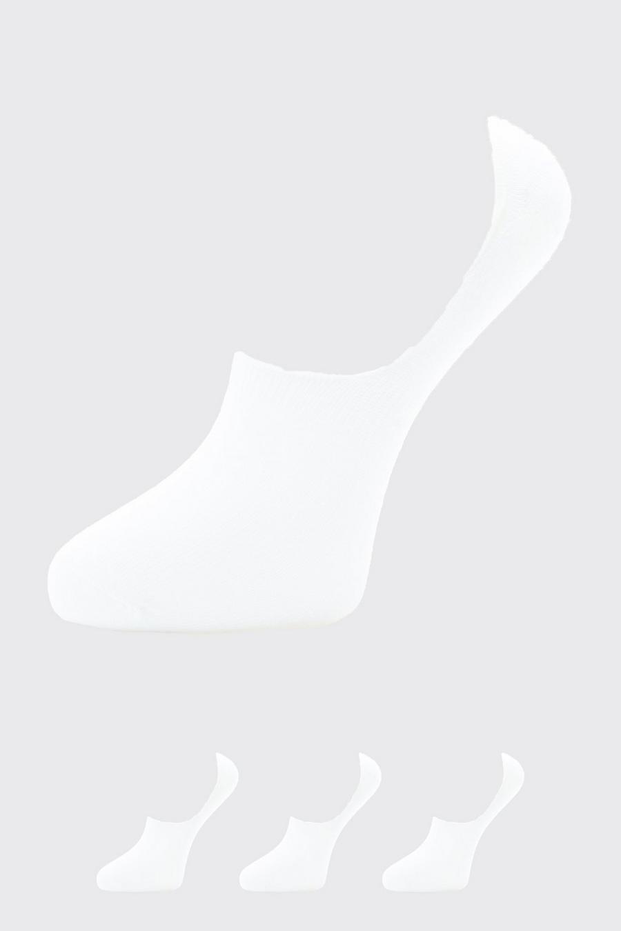 White 3 Pack Invisi Socks