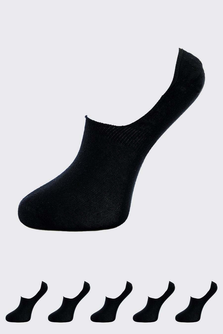 5er-Pack unsichtbare Socken, Black noir