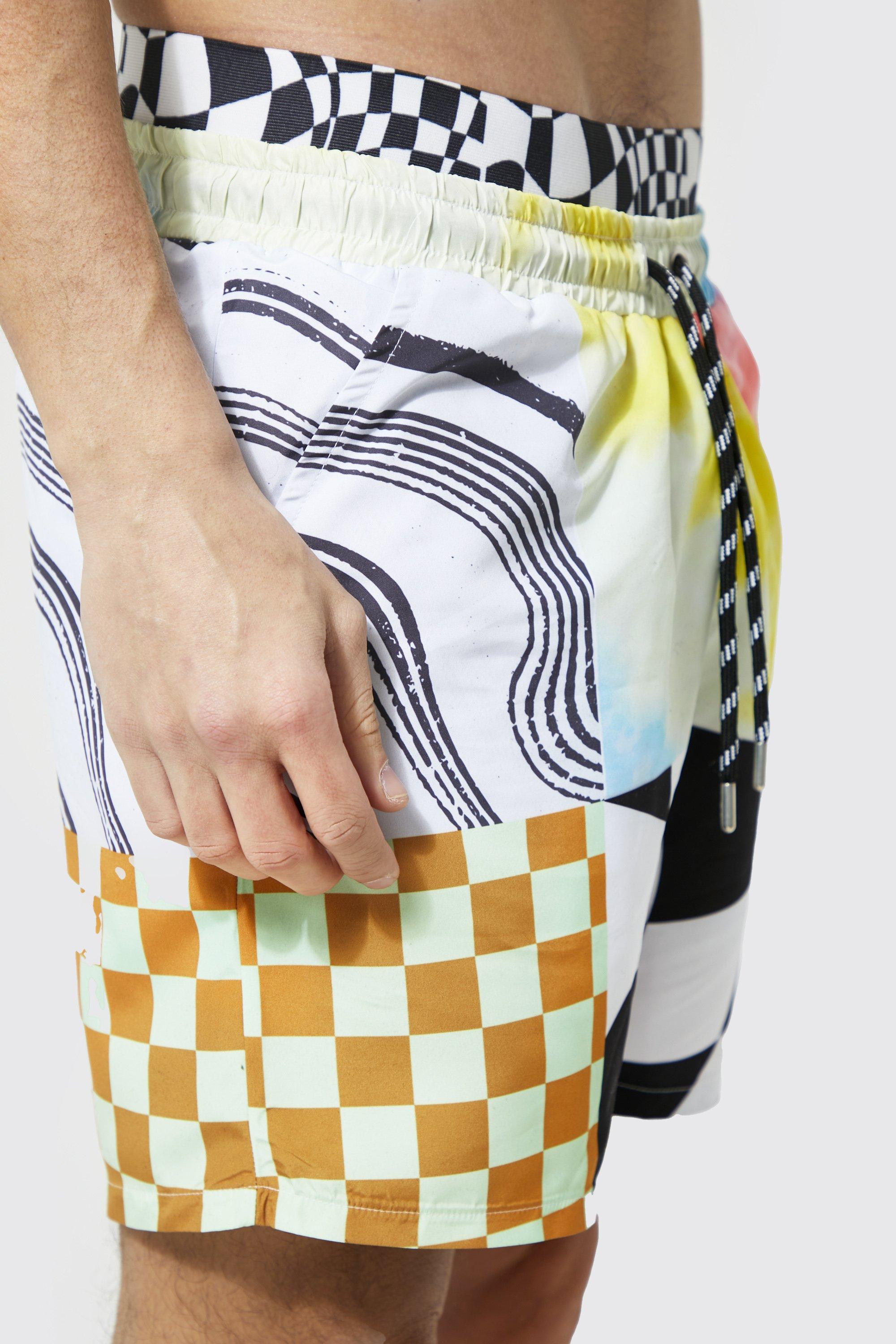 Vans checkered hot sale swim trunks