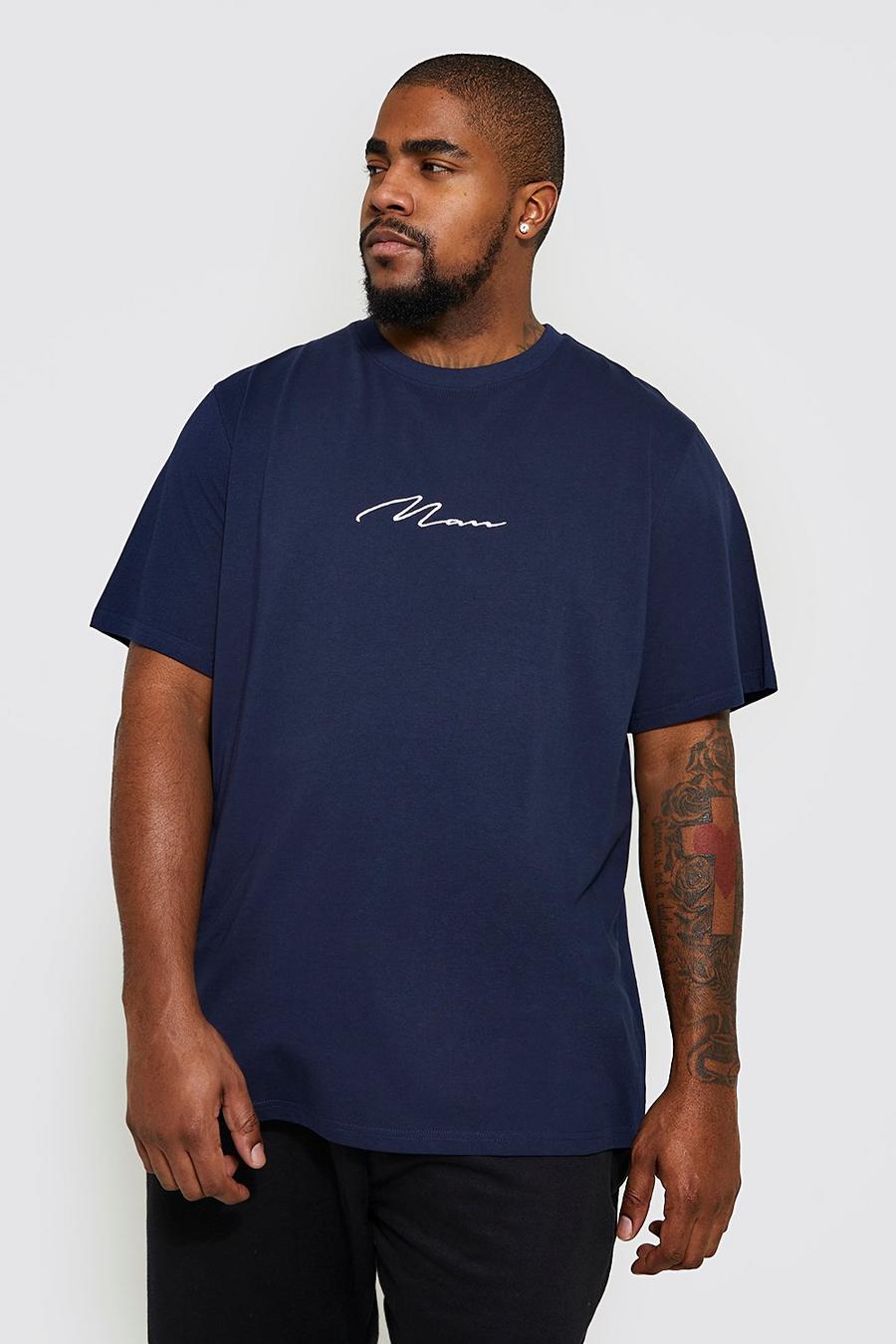 Navy Plus Man Script T-Shirt image number 1