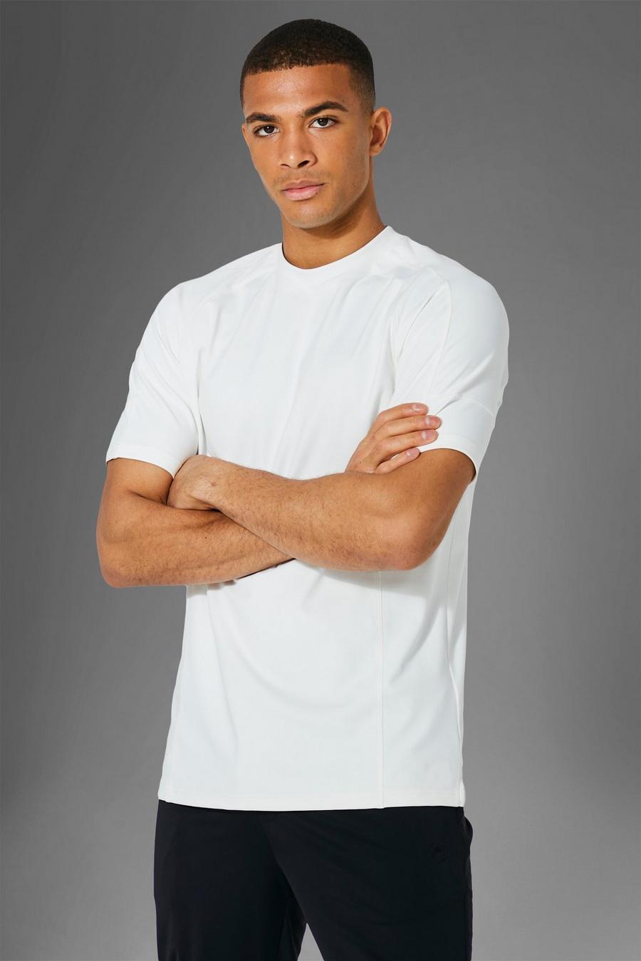 T-shirt Man Active super morbida con maniche raglan, White bianco