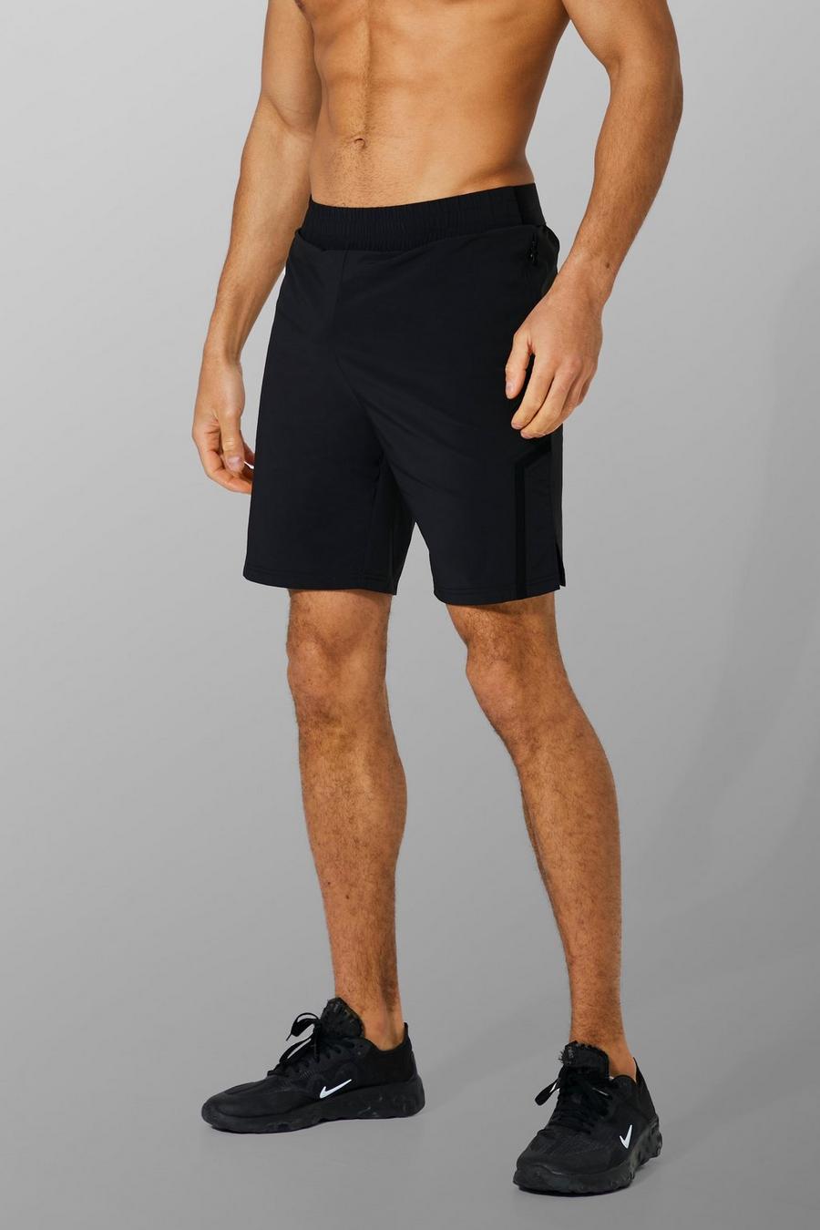 Black noir Man Active Tech Nylon Shorts