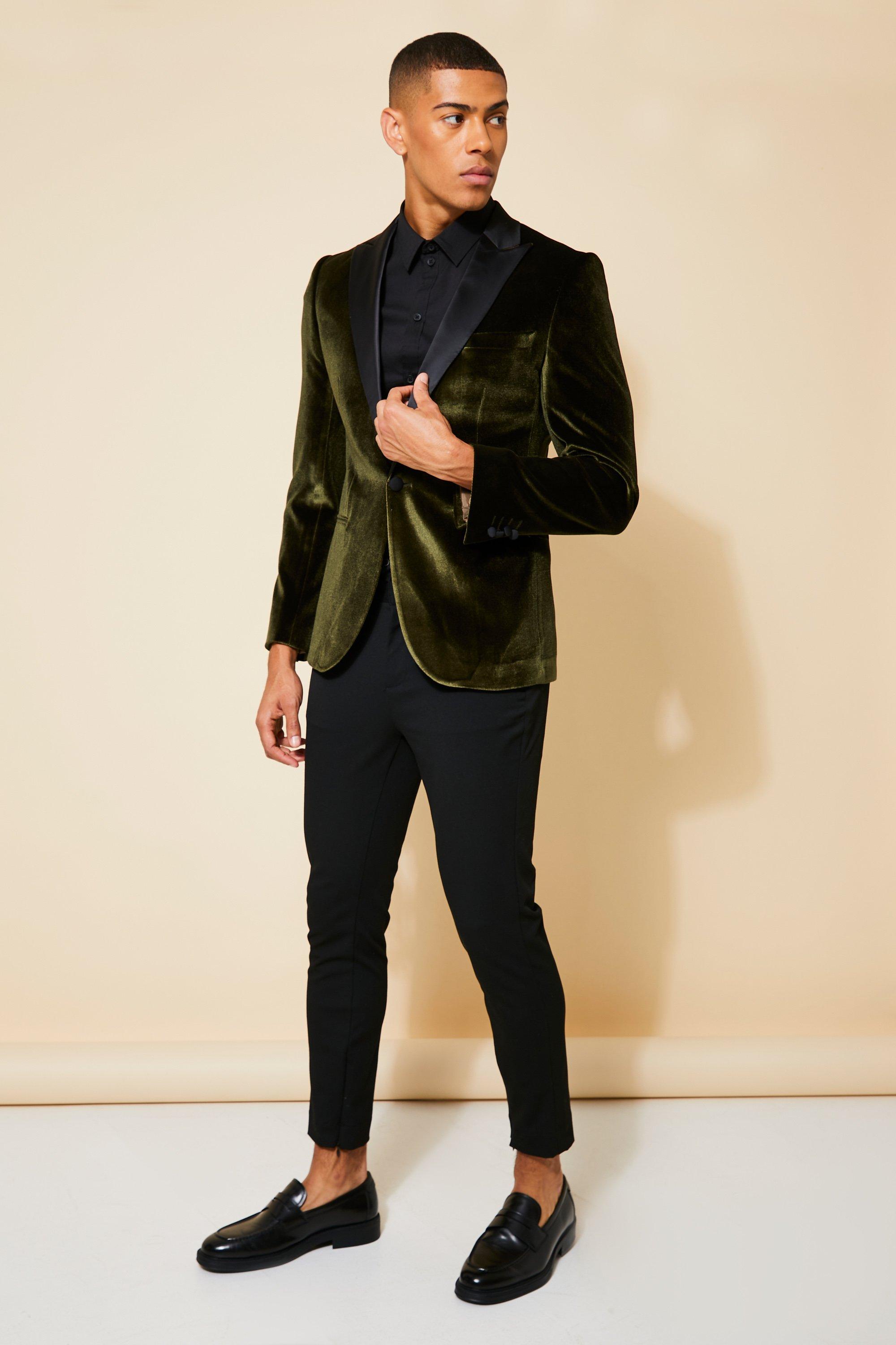 Olive on sale velvet blazer