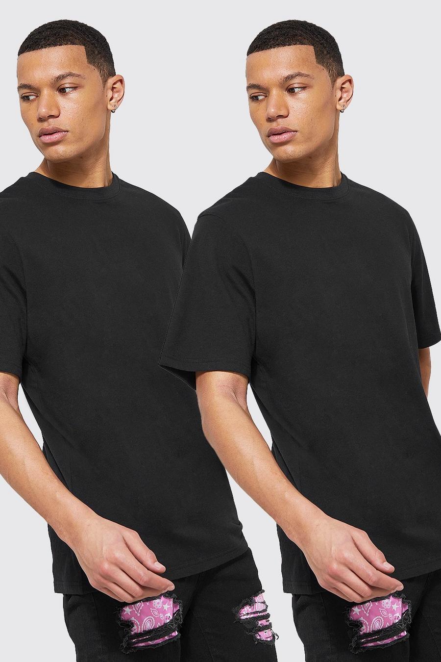 T-shirt Tall in cotone REEL - set di 2, Black image number 1