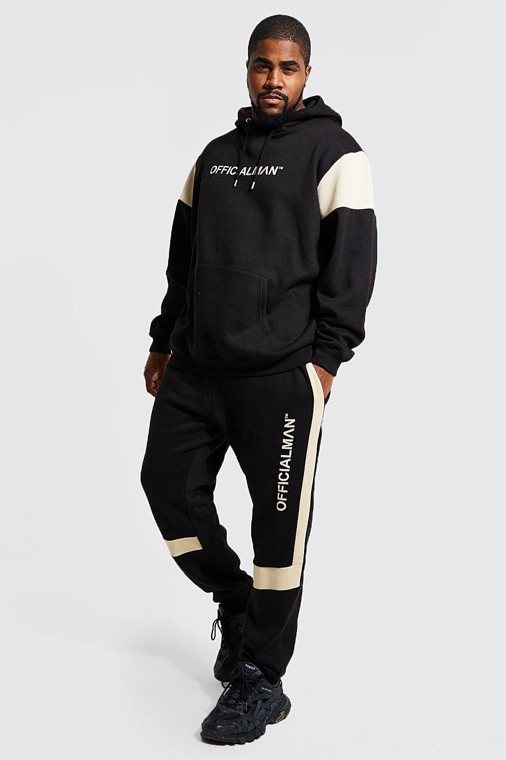 Plus Official Man Colour Block Tracksuit | boohoo Plus Official Man Colour Block Tracksuit | boohoo