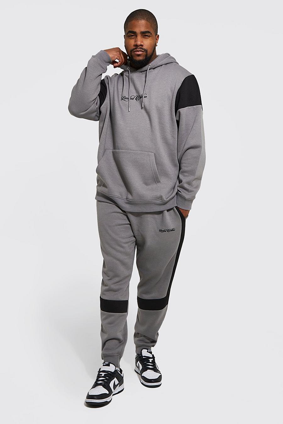 Grey Plus Limited Edition Colour Block Tracksuit image number 1