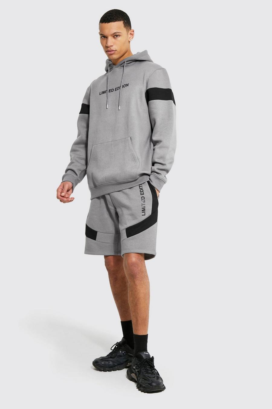 Chándal Tall Limited Edition de pantalón corto con colores en bloque, Dark grey image number 1