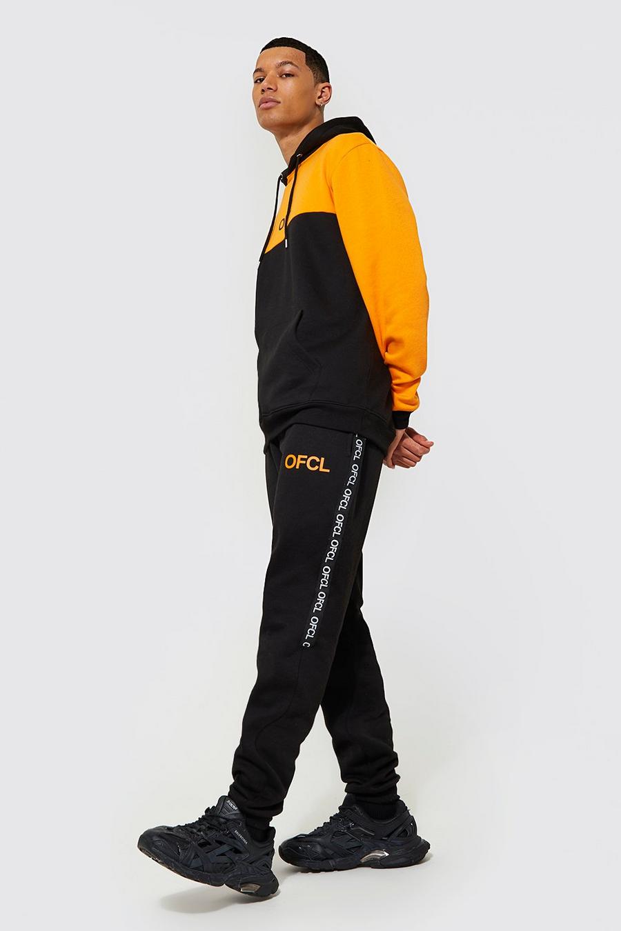 Black Tall Offcl Tape Colour Block Tracksuit