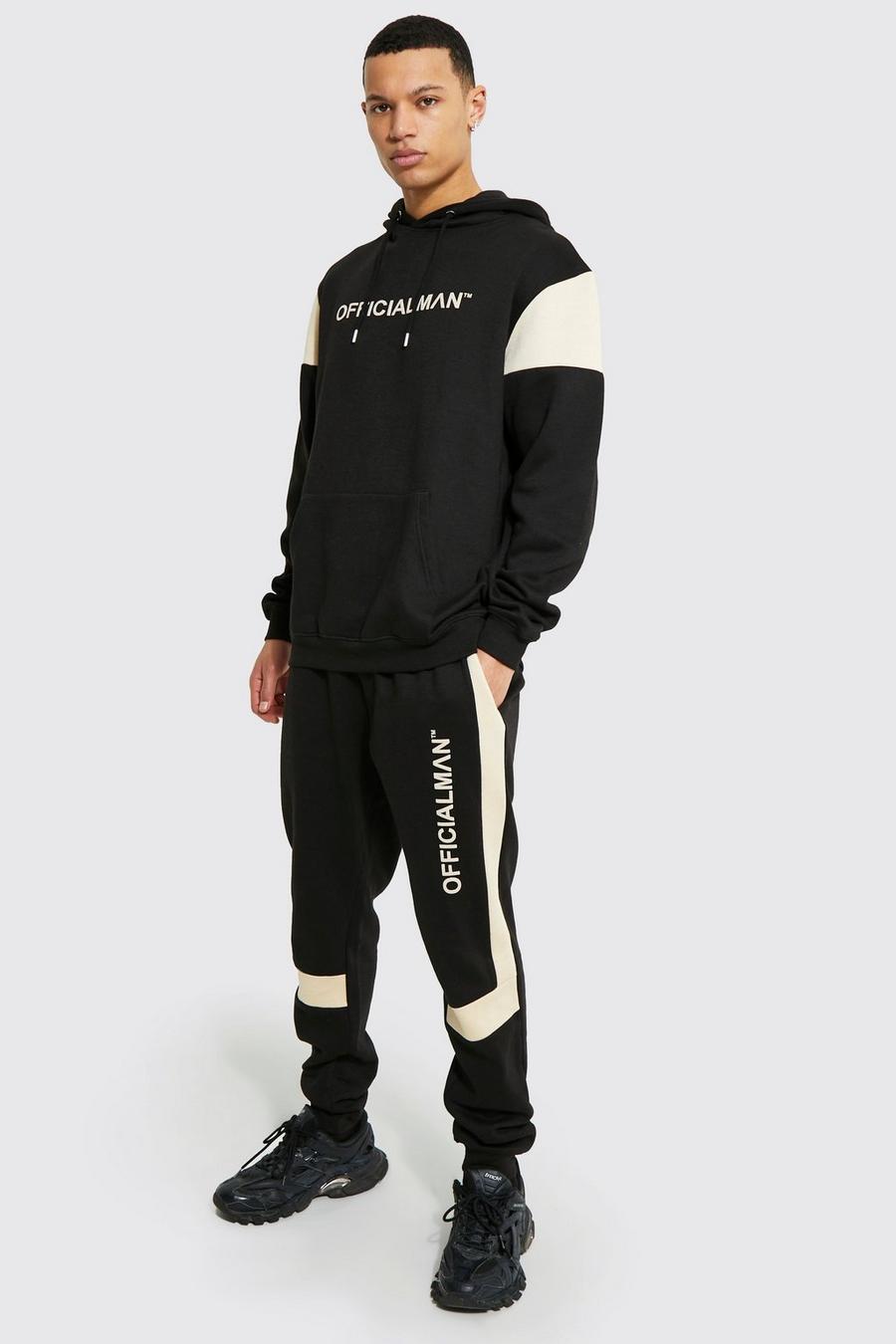 Black Tall Official Man Colour Block Tracksuit image number 1