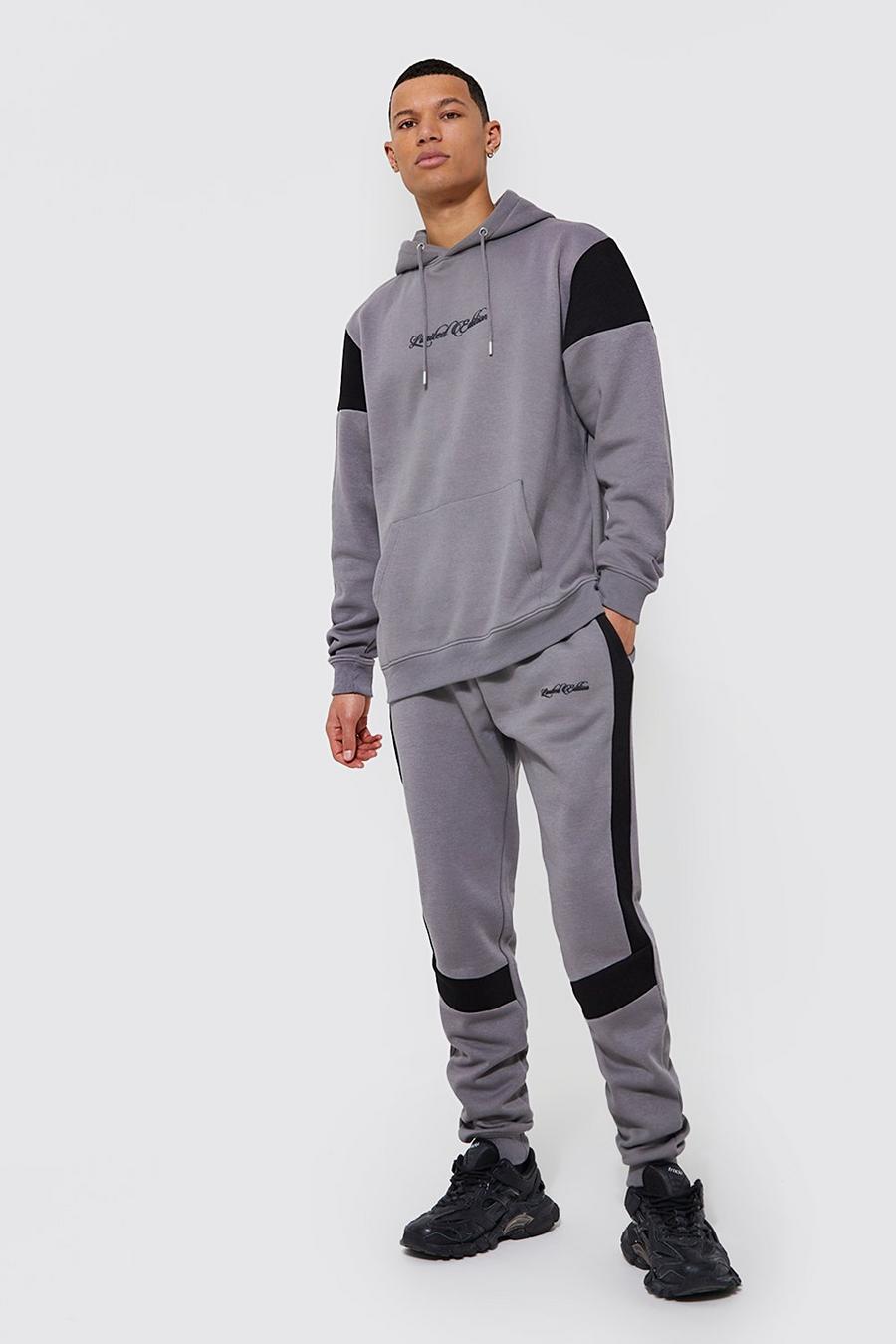 Tall Limited Edition Colorblock Trainingsanzug, Grey image number 1