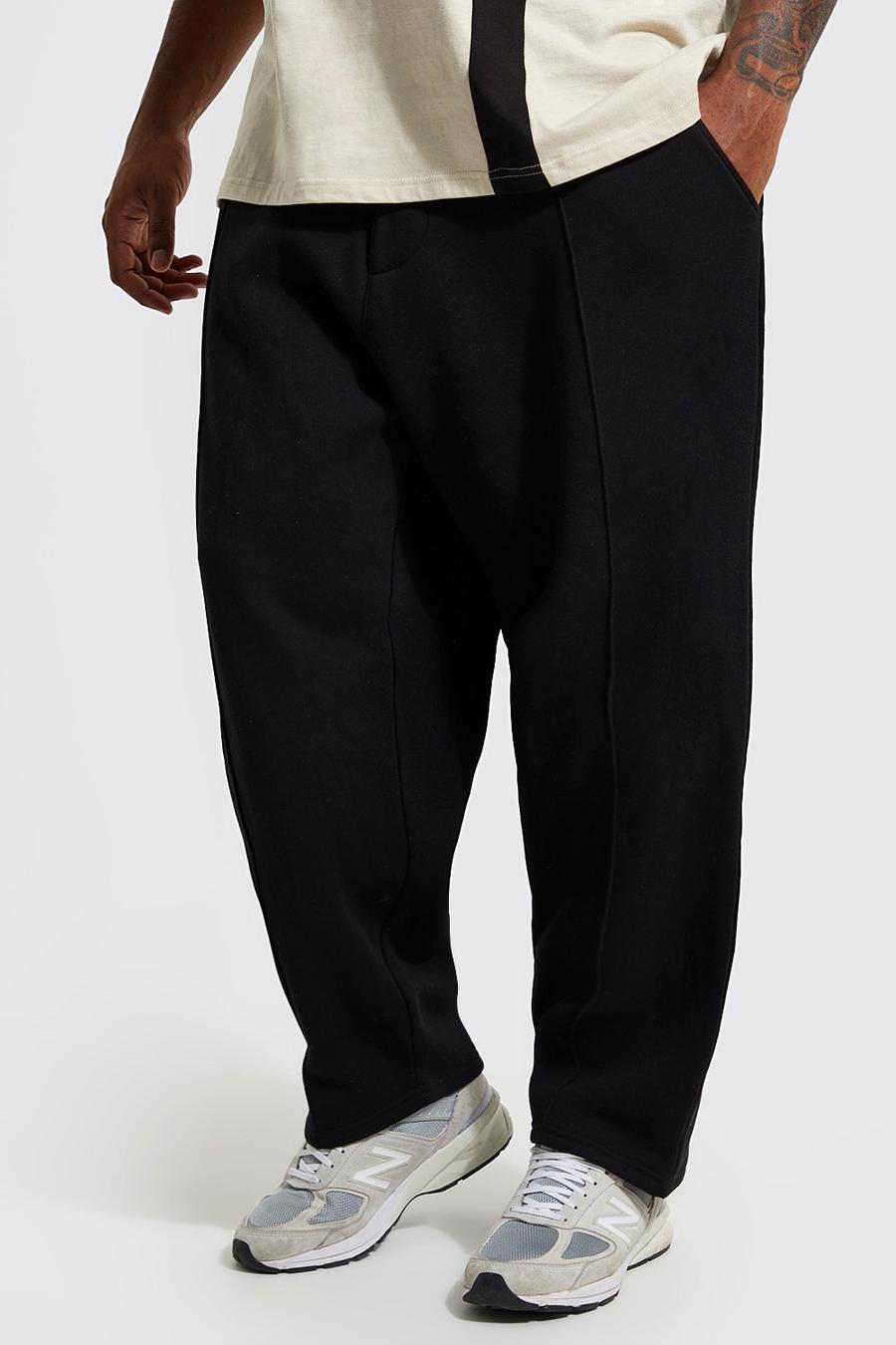 Black Plus Cropped Pintuck Jogger image number 1