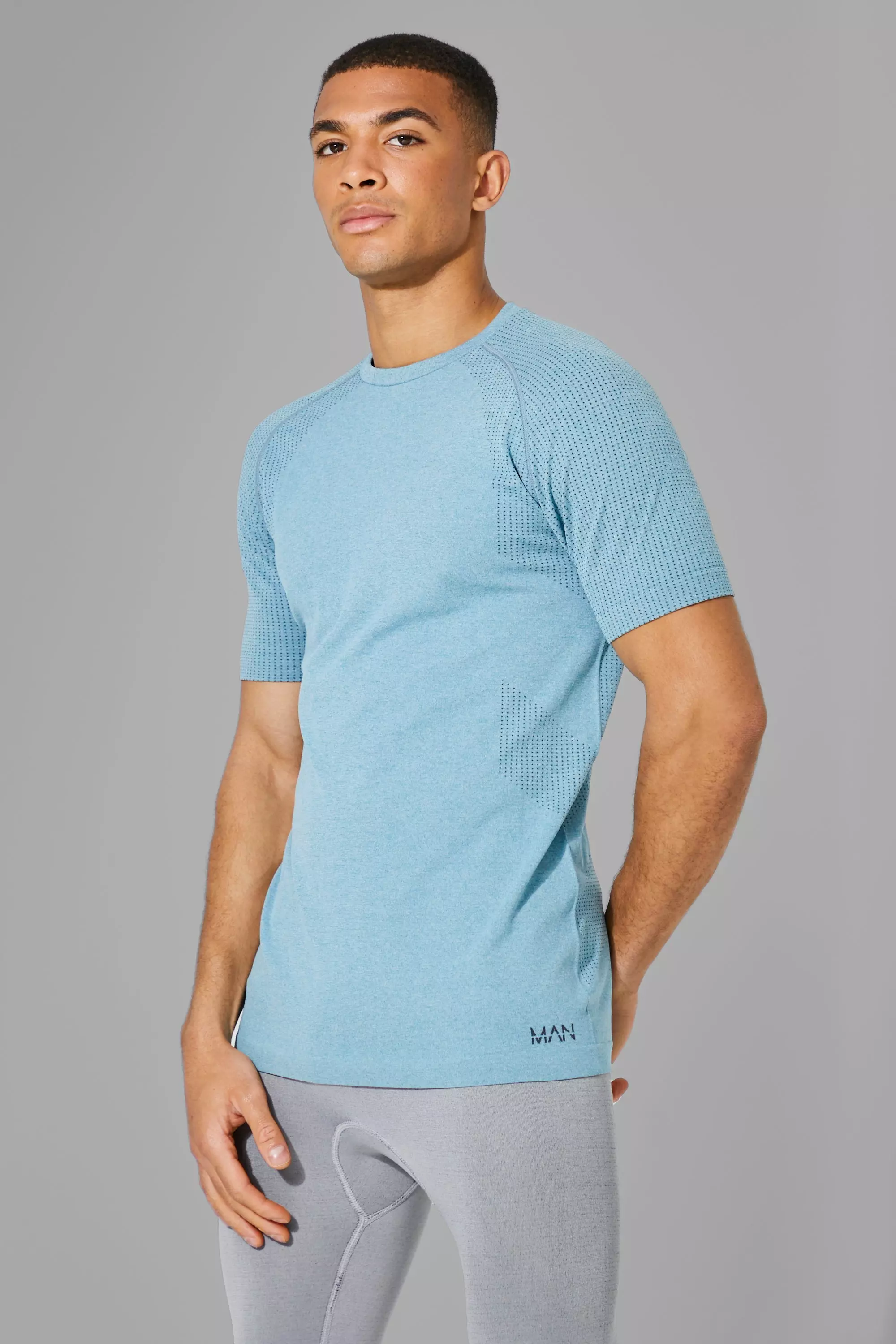 Power Seamless T-Shirt | Washed Light Grey