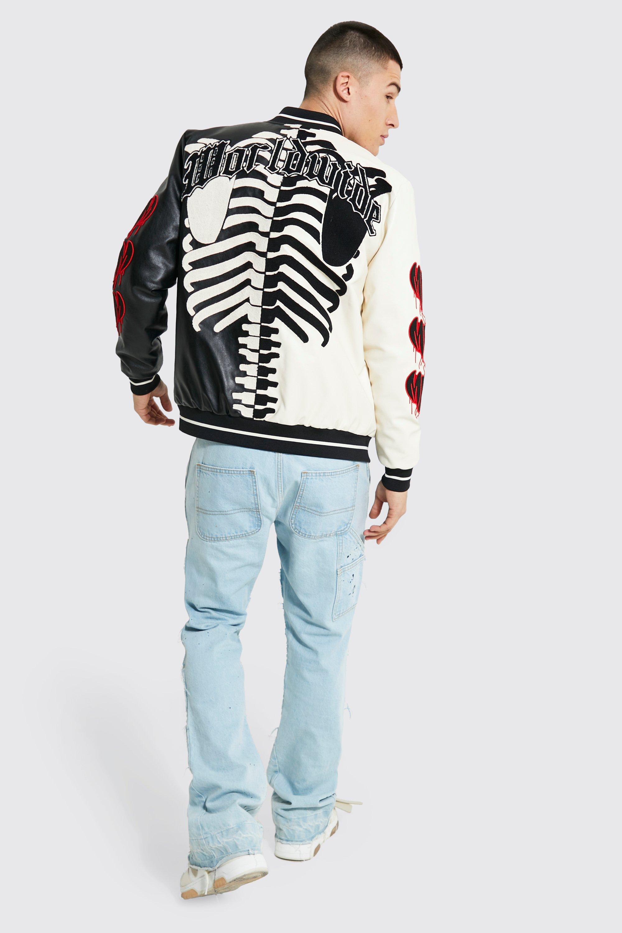 LV AW21 Tourist vs Purist skeleton varsity college jacket SZ:54