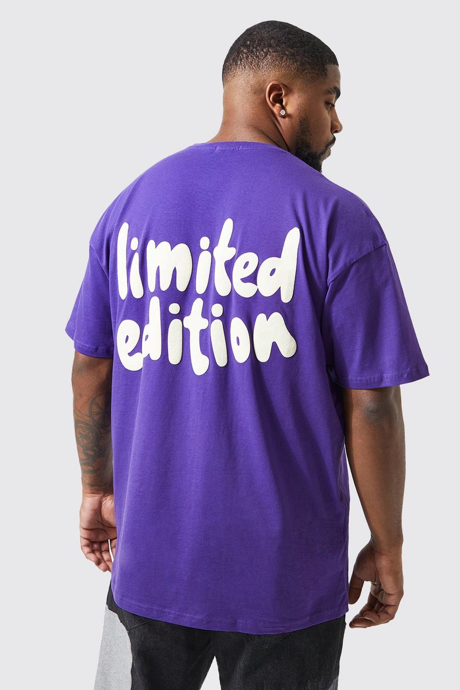 T-shirt Plus Size Limited Edition con maniche a sbuffo, Purple viola
