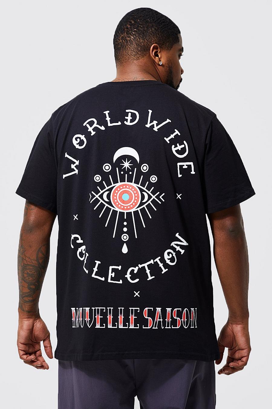 Black Plus Worldwide Coll Print T-shirt image number 1