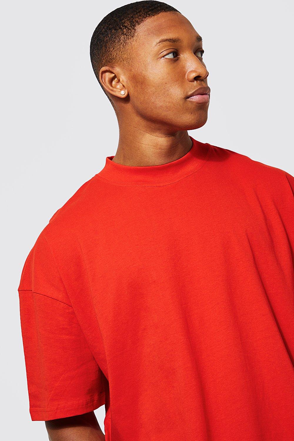 Red best sale oversized tshirt