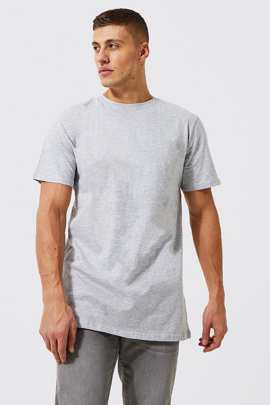 Grey marl Basic Longline T-shirt image number 1