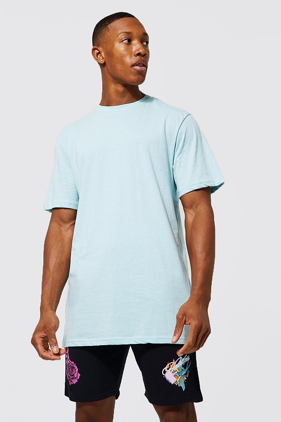 Light blue Basic Longline T-shirt image number 1