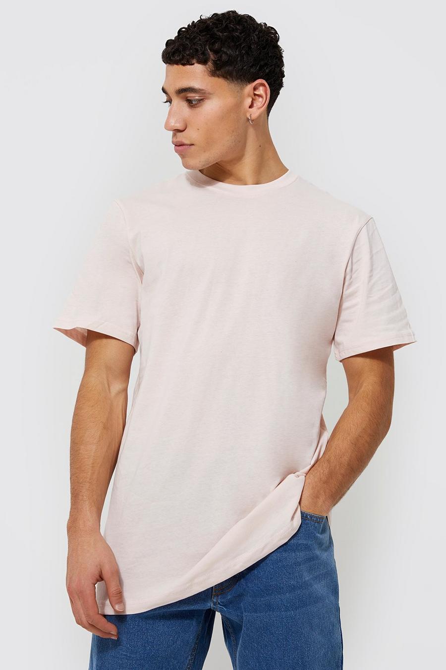 Light pink Basic Lång t-shirt