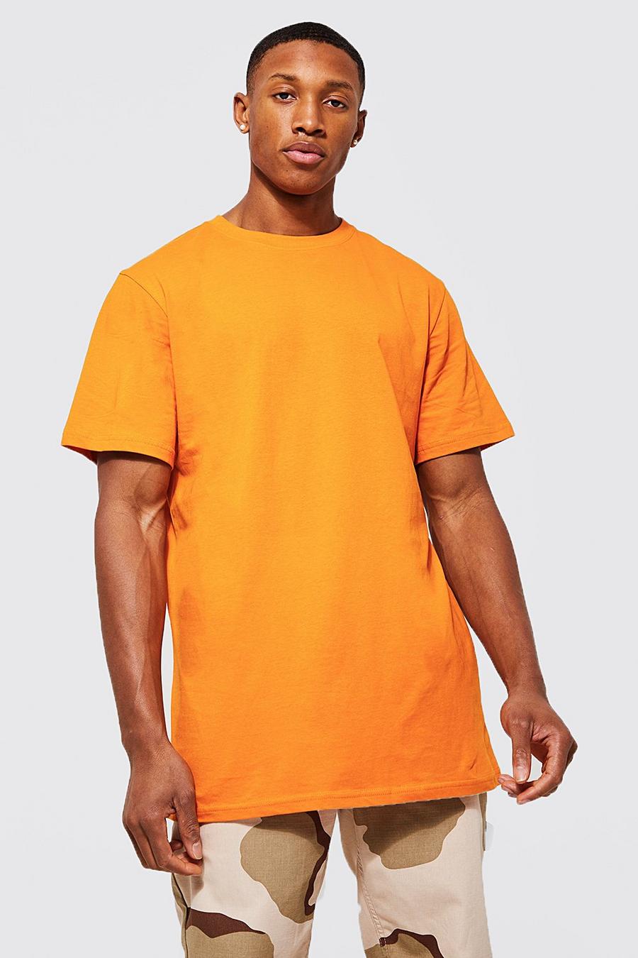 Orange Basic Longline T-shirt image number 1