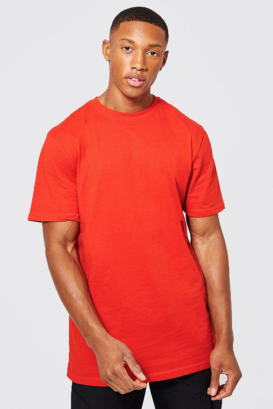 Red Basic Longline T-shirt image number 1