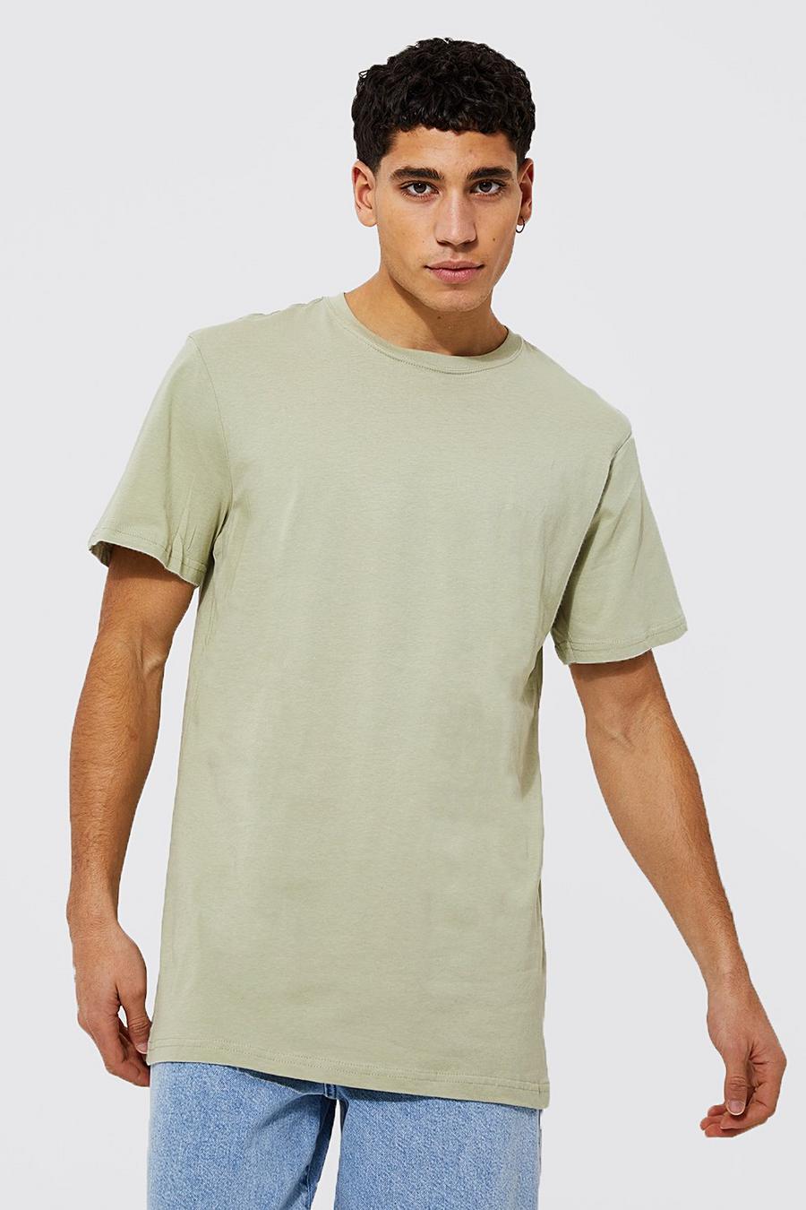 T-shirt long basique, Sage image number 1