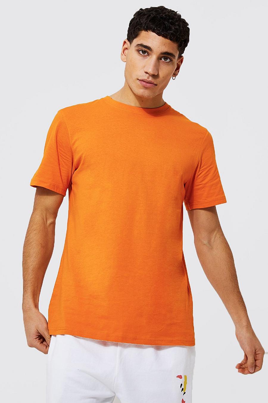 T-shirt basique à col ras-du-cou, Orange image number 1
