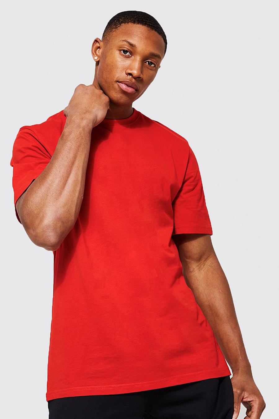Red Basic  Crew Neck T-shirt image number 1