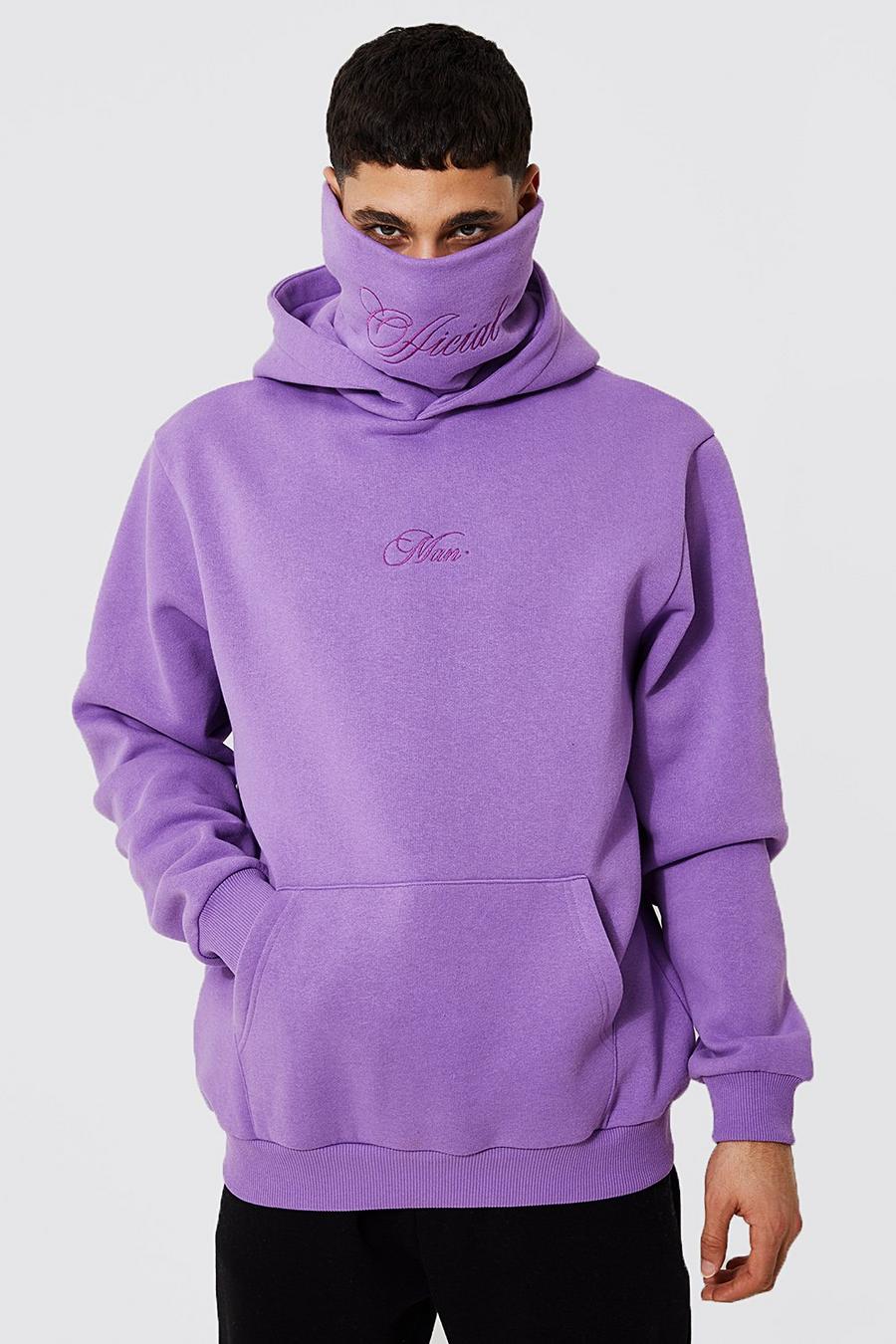 Sweat à capuche avec cache-cou intégré - MAN Official, Purple violet